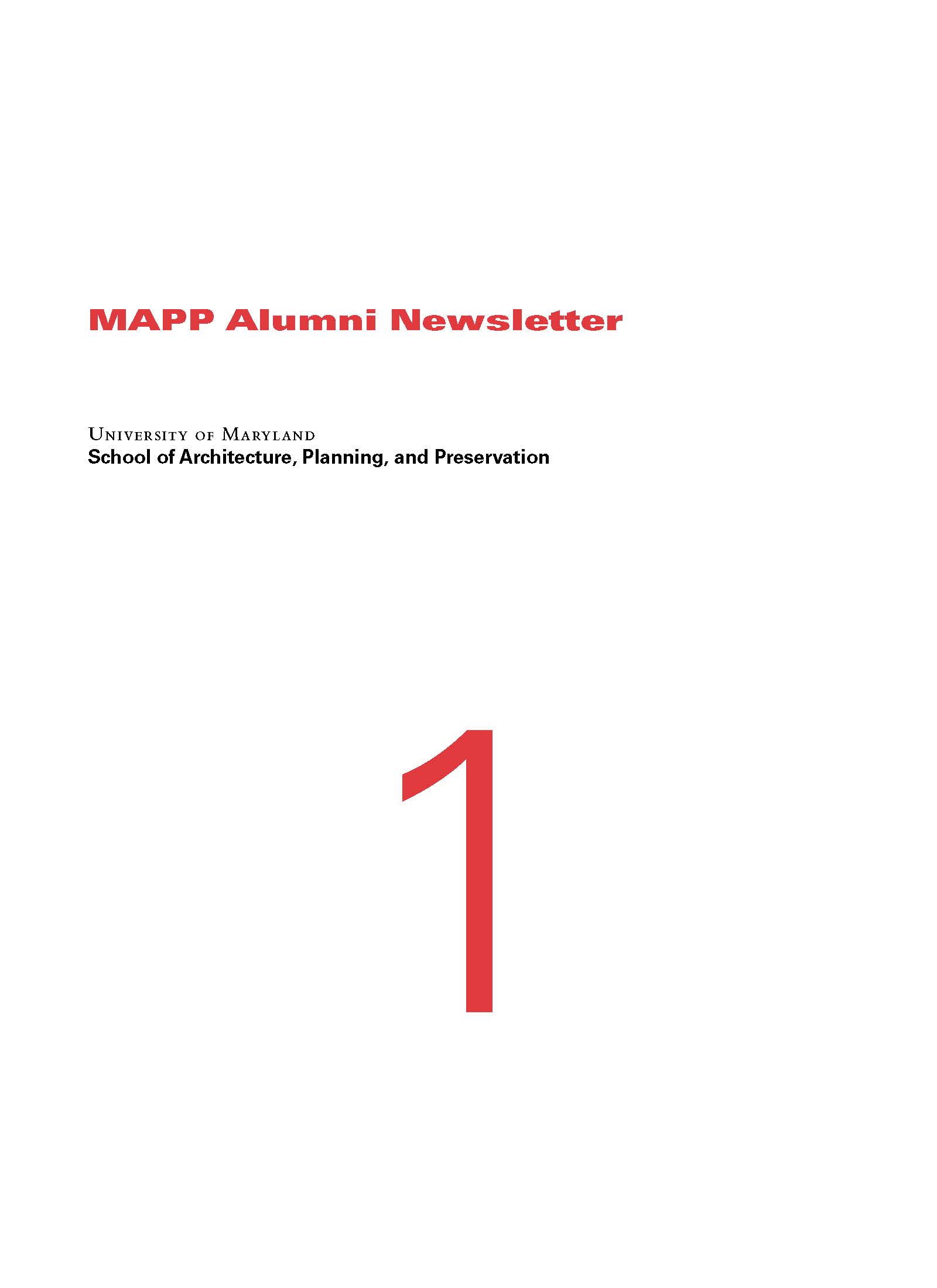MAPP Alumni Newsletter 1