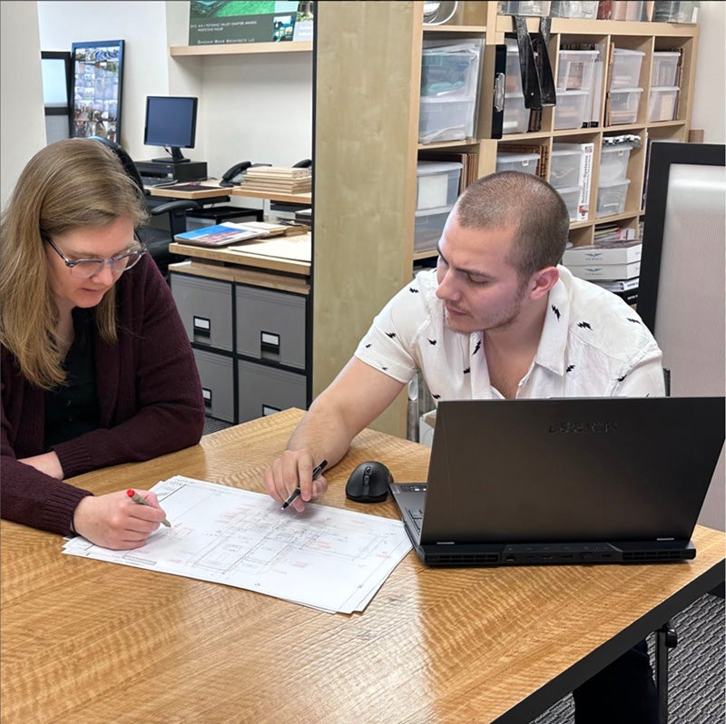 Brittany Williams working in her office