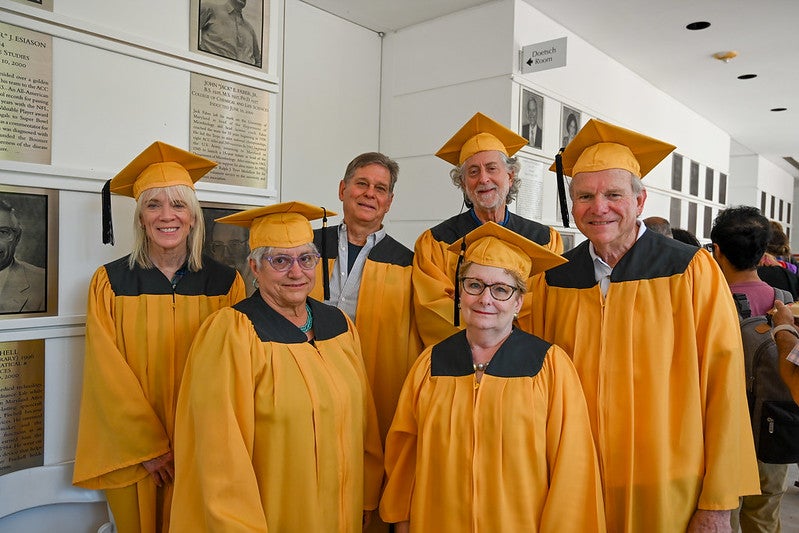 Class of 1974 in Gold cap and gowns