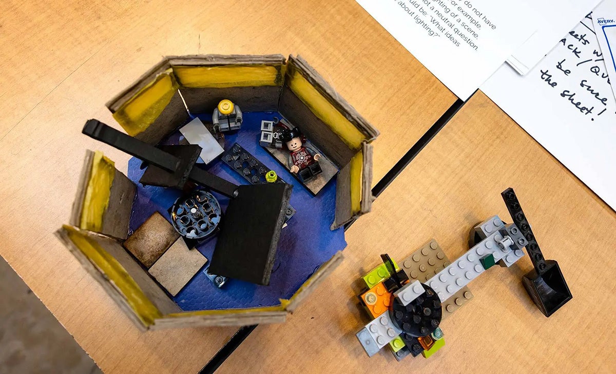 Lego model of old-school voting machine