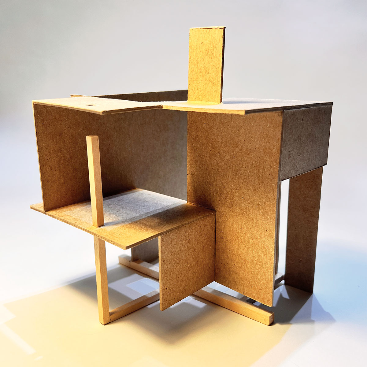 Wooden model inspired by Piet Mondrian