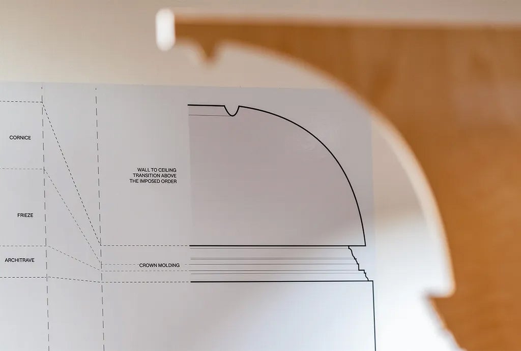 Closeup of molding architectural plans