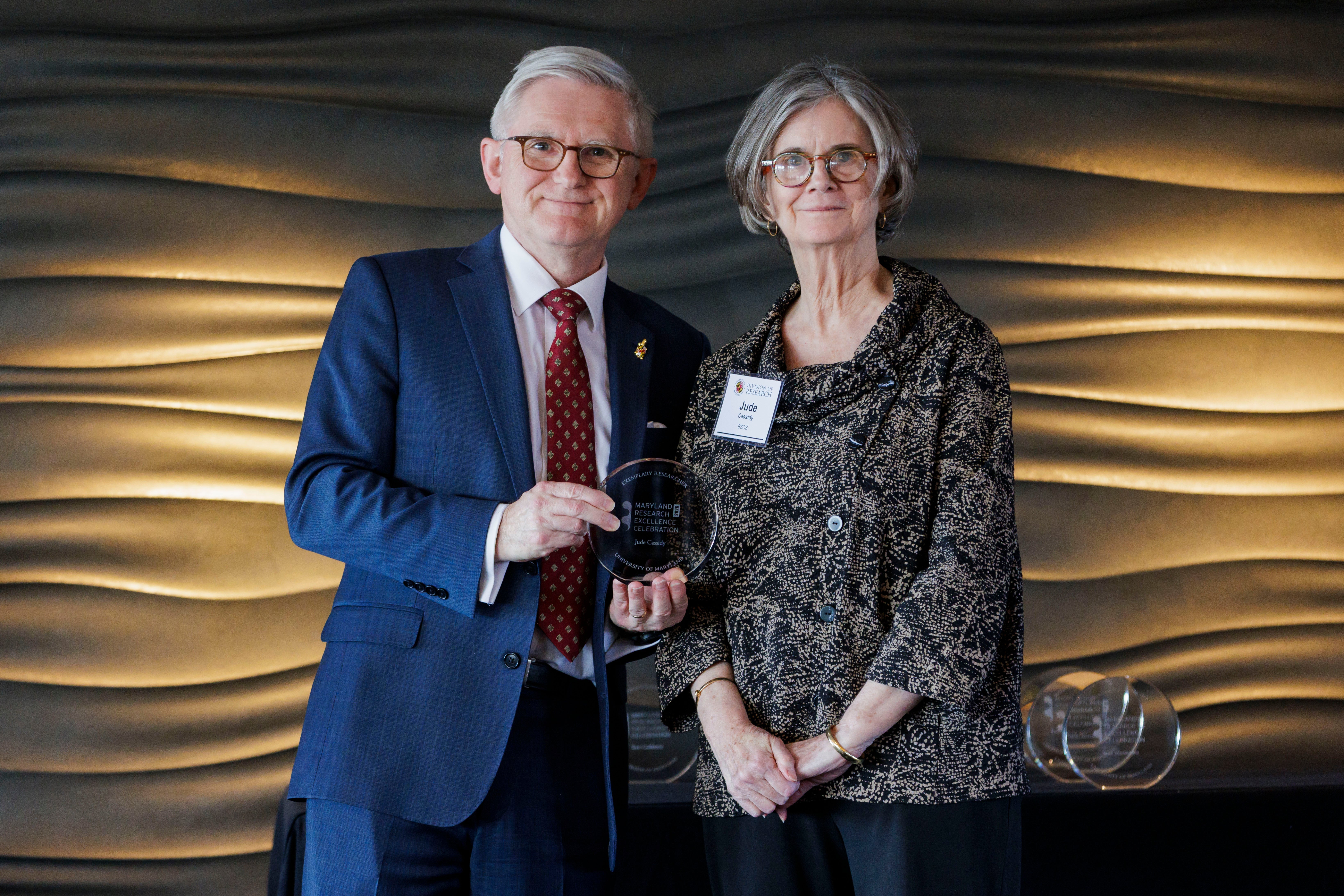 Jude Cassidy receiving award