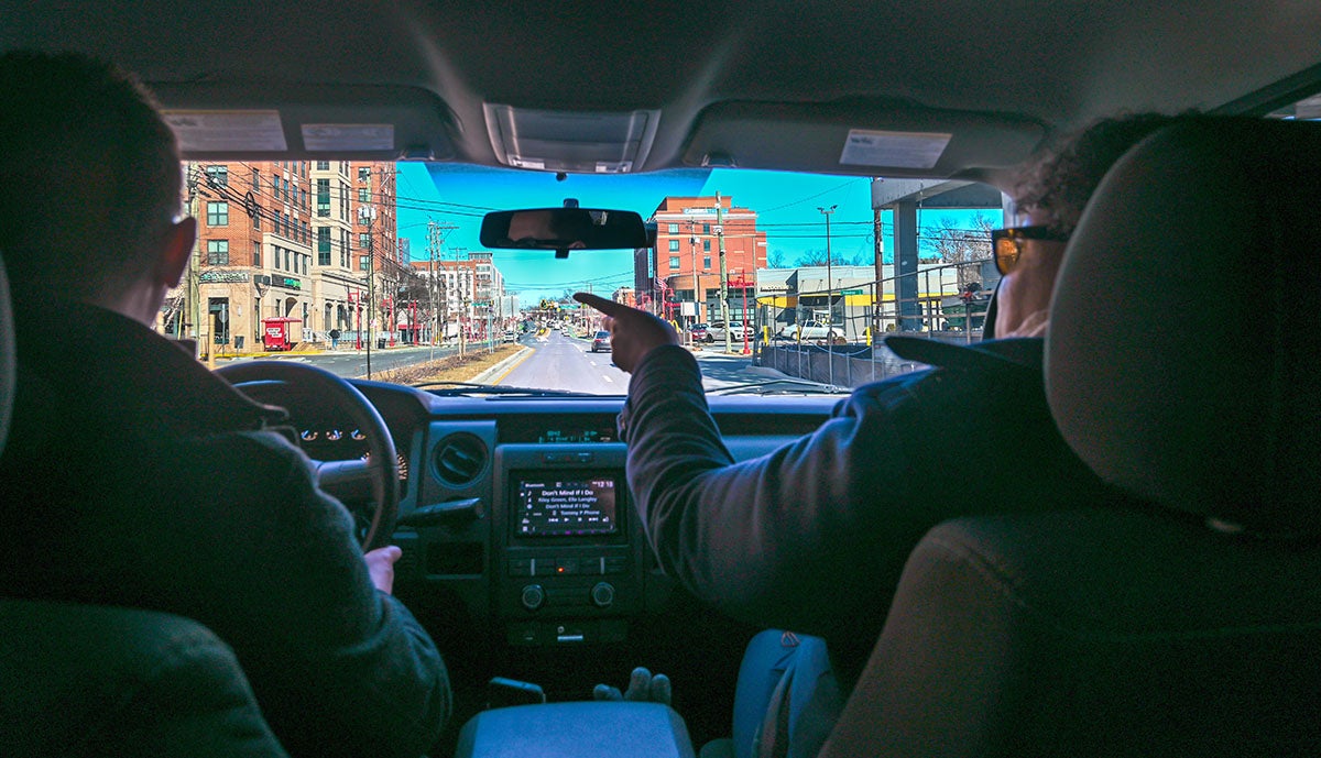 Jessica Jones and Tom Parker in the car