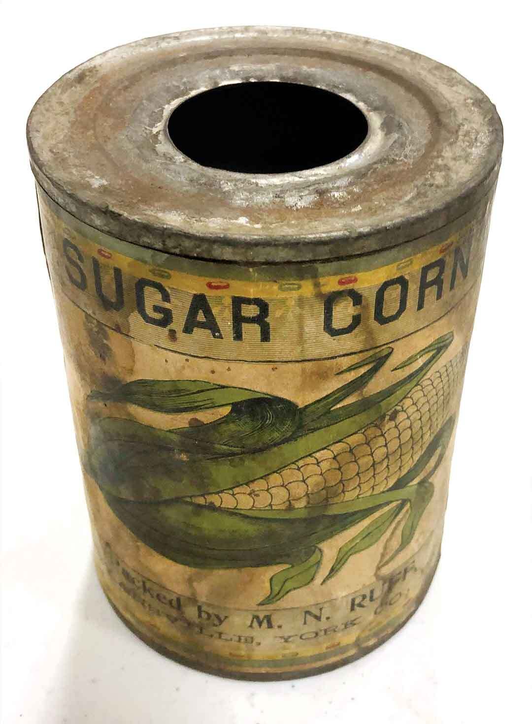 Rusty sugar corn can