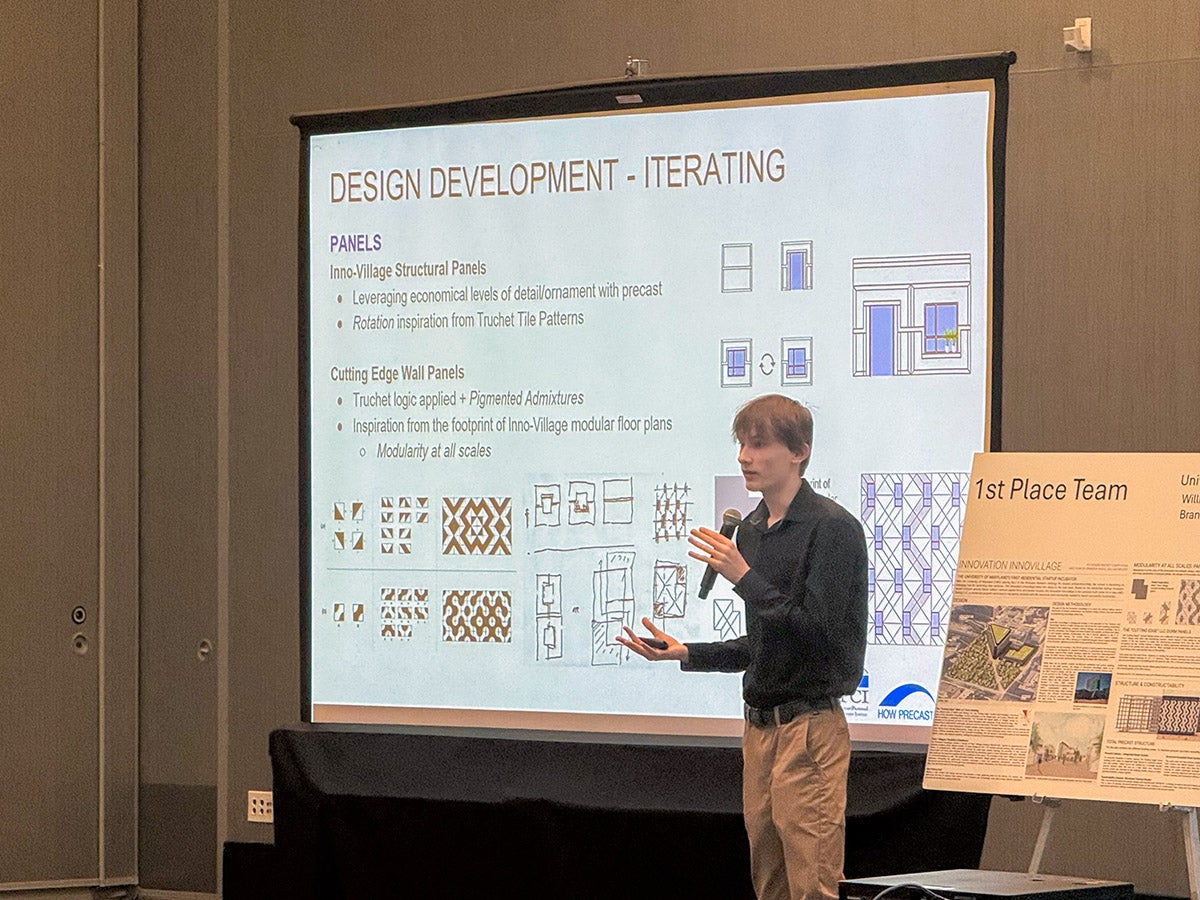 William Walker presenting the innovation village project