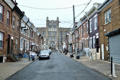 Thomas FitzSimons High School and its North Philadelphia neighborhood (2022/Amy J. Bach)