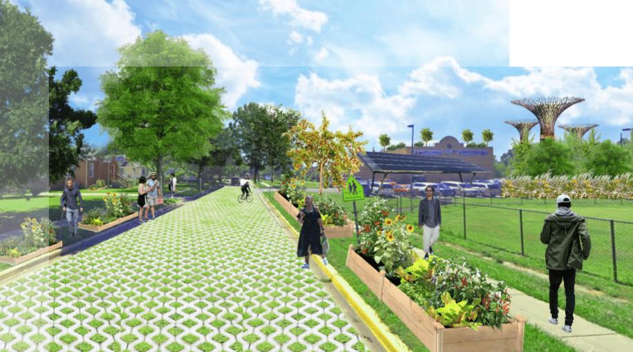 Rendering of a green outdoor community