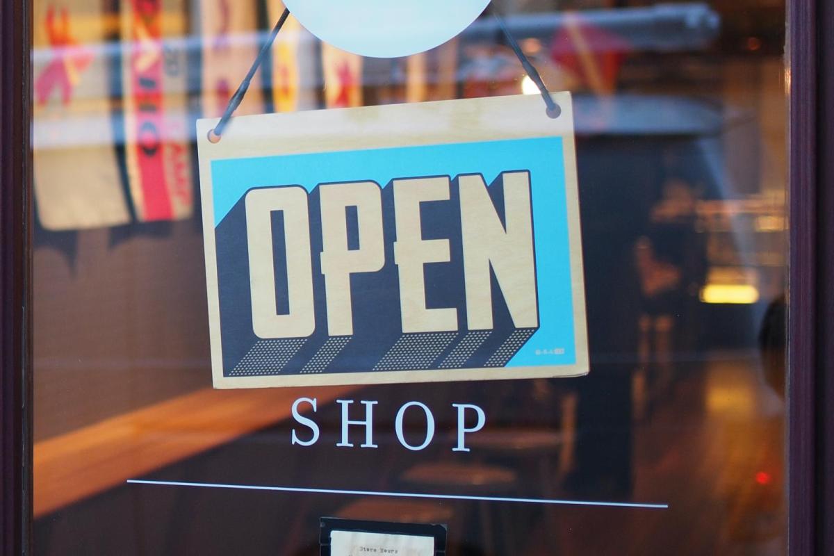 An "open" shop sign