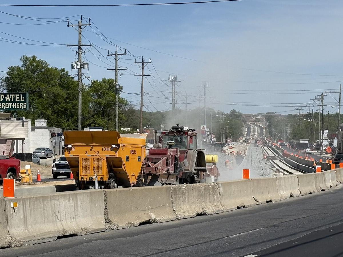 Construction work along the Purple Line