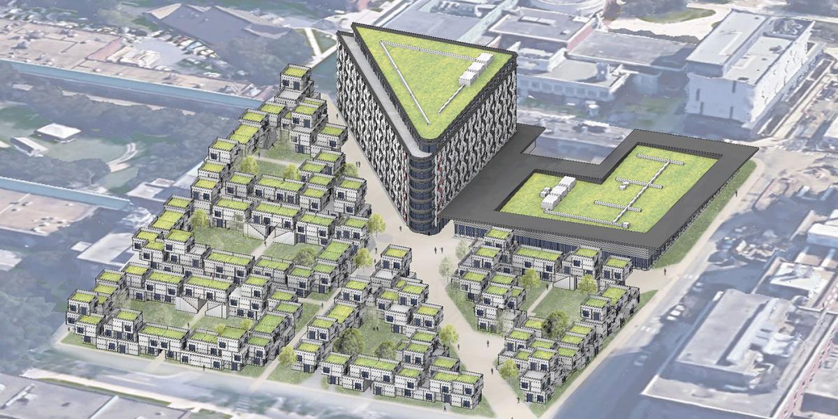 Rendering of the Innovation Innovillage project design aerial view