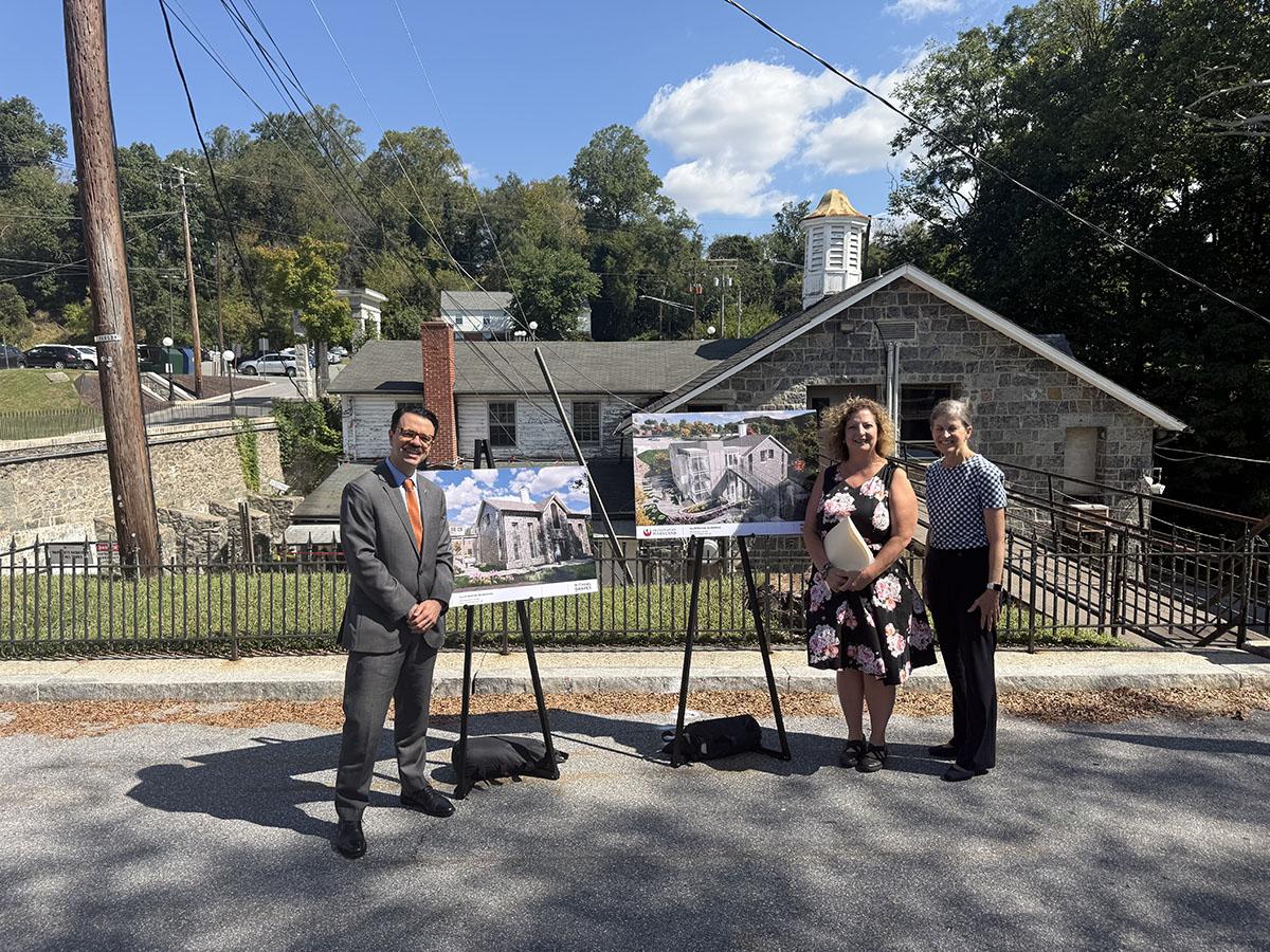 Dean Jourdan attending the groundbreaking of Ellicot City Jail adaptive reuse