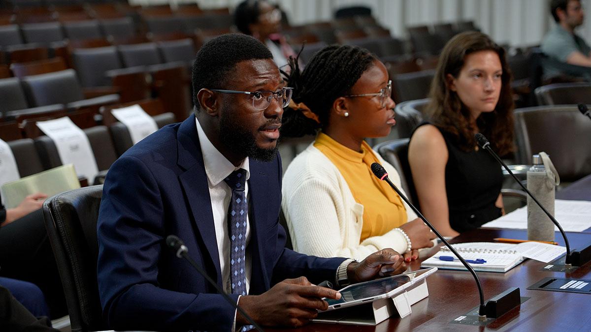 Emmanuel Boateng speaking at the MCDOT summer fellowship