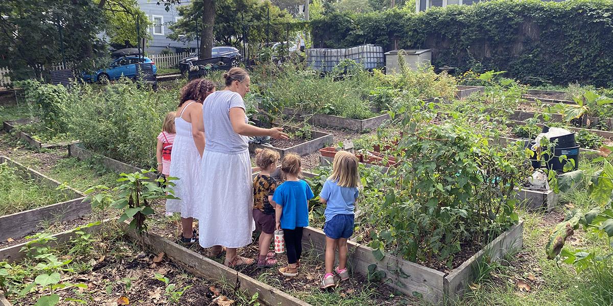 Children at the mount rainier community garden