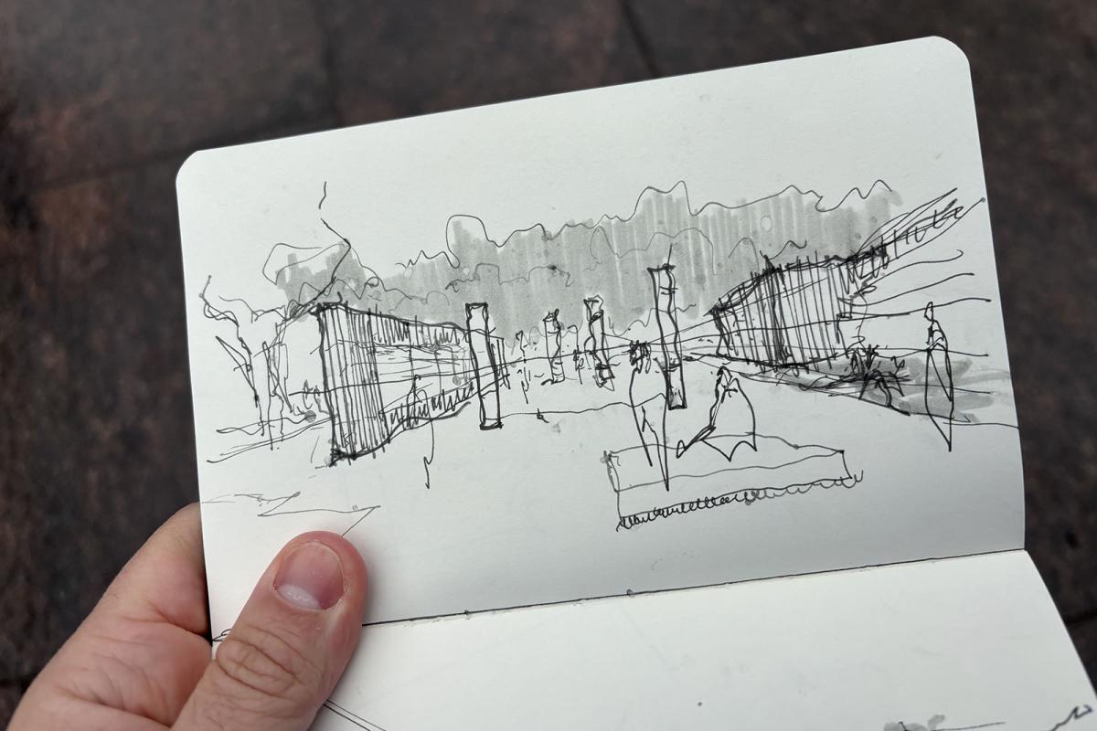 Sketch in a notebook