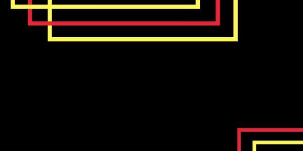 Yellow and red rectangular outlines graphic on black background