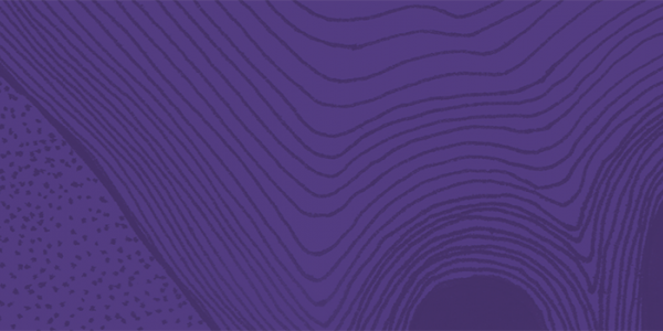 Purple graphic with lines and dots