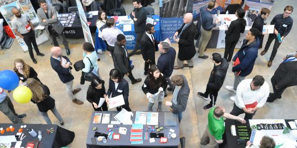 Career Fair view from the Mezzanine, down into the Great Space