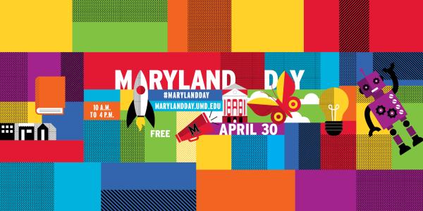Maryland Day 2022 colorful graphic with text and icons
