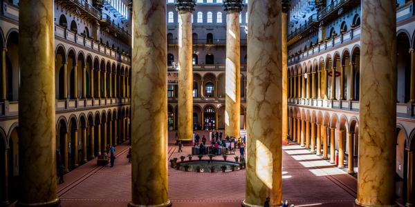 National Building museum with sunset lighting