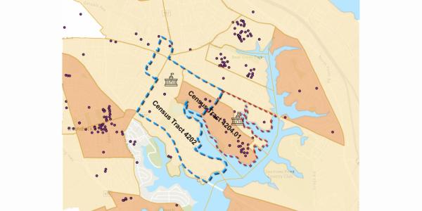 Infographic map showing voucher data 