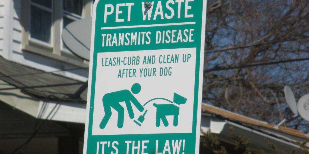 Pet waste sign