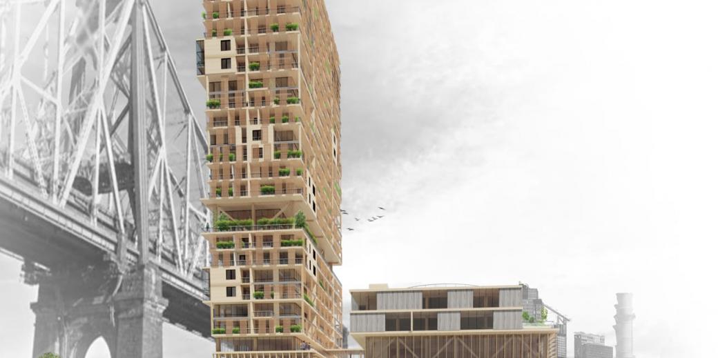 The Green Gap mixed-use, urban farming hub rendering.