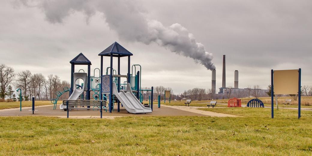 Playground near factory