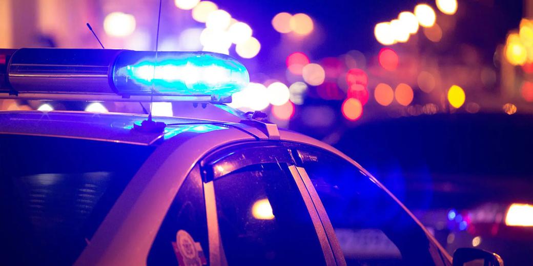 Police car with lights on