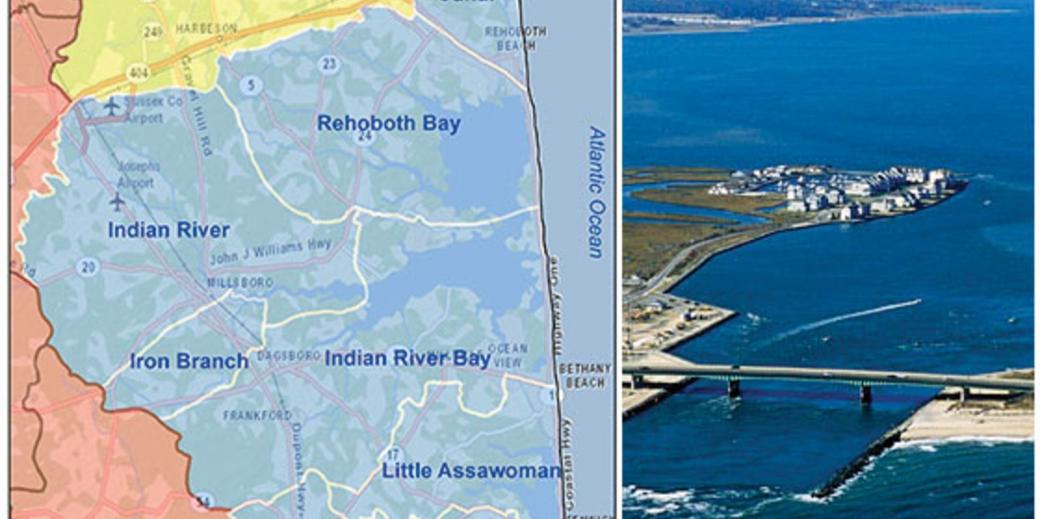 map and photograph of the coastline