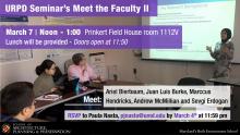 URPD Seminar's Meet the Faculty II
