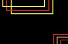 Yellow and red rectangular outlines graphic on black background