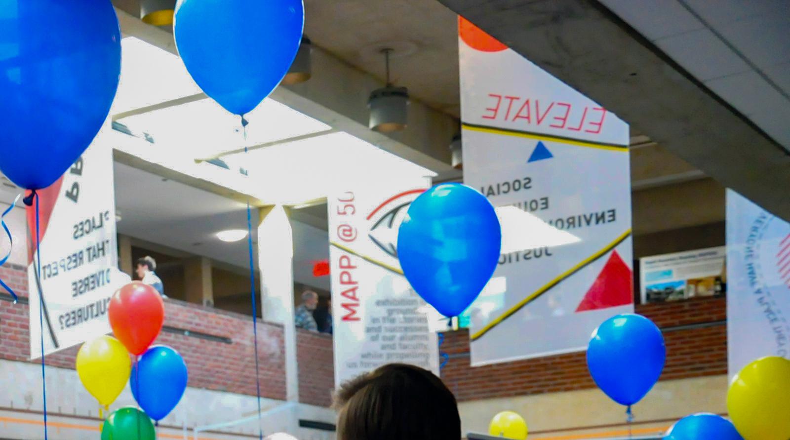 Balloons in the Great Space for the 2020 Career & Internship Fair