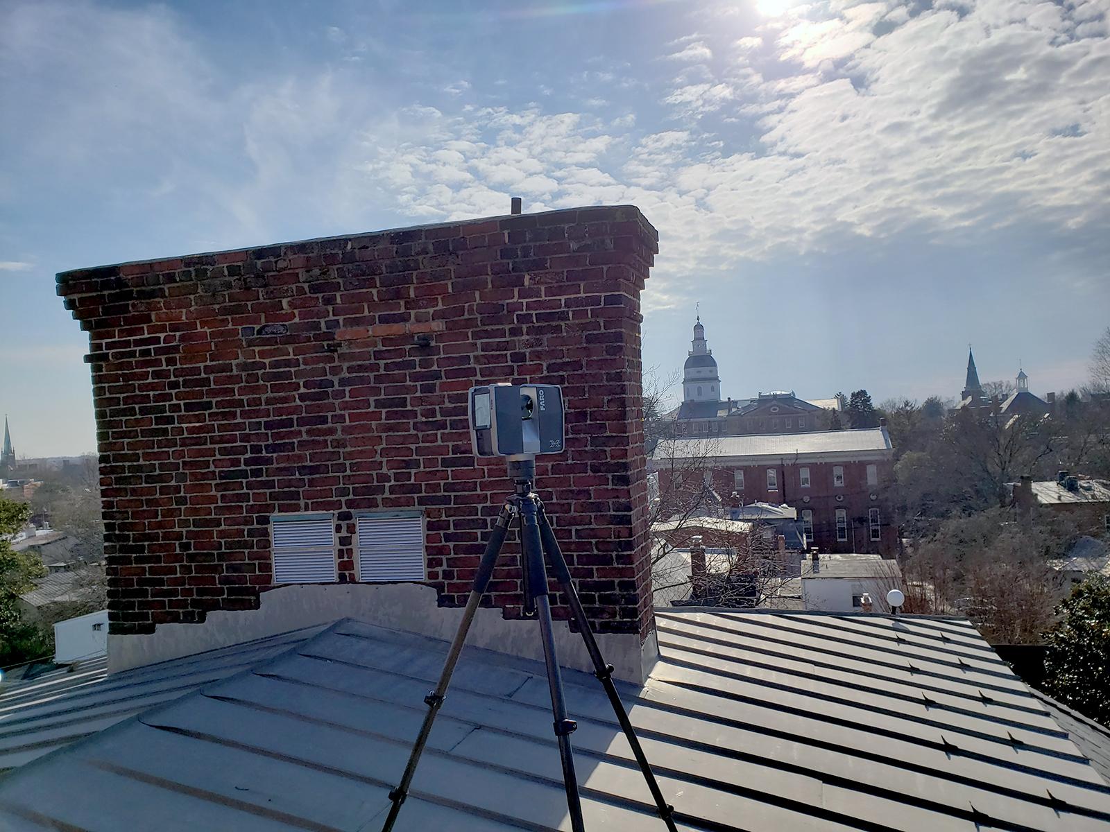 Laser scanning the Chase Lloyd house