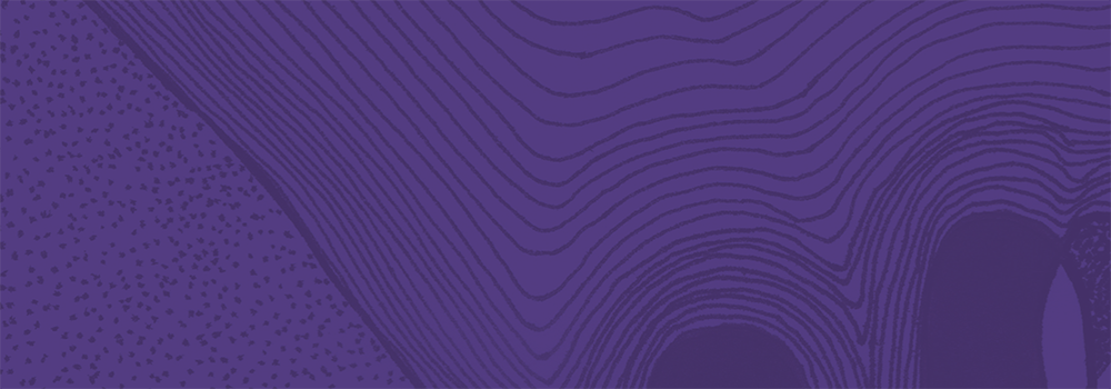 Purple graphic with lines and dots