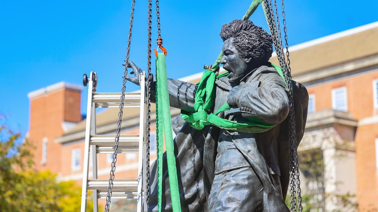 Frederick Douglass Statue being removed