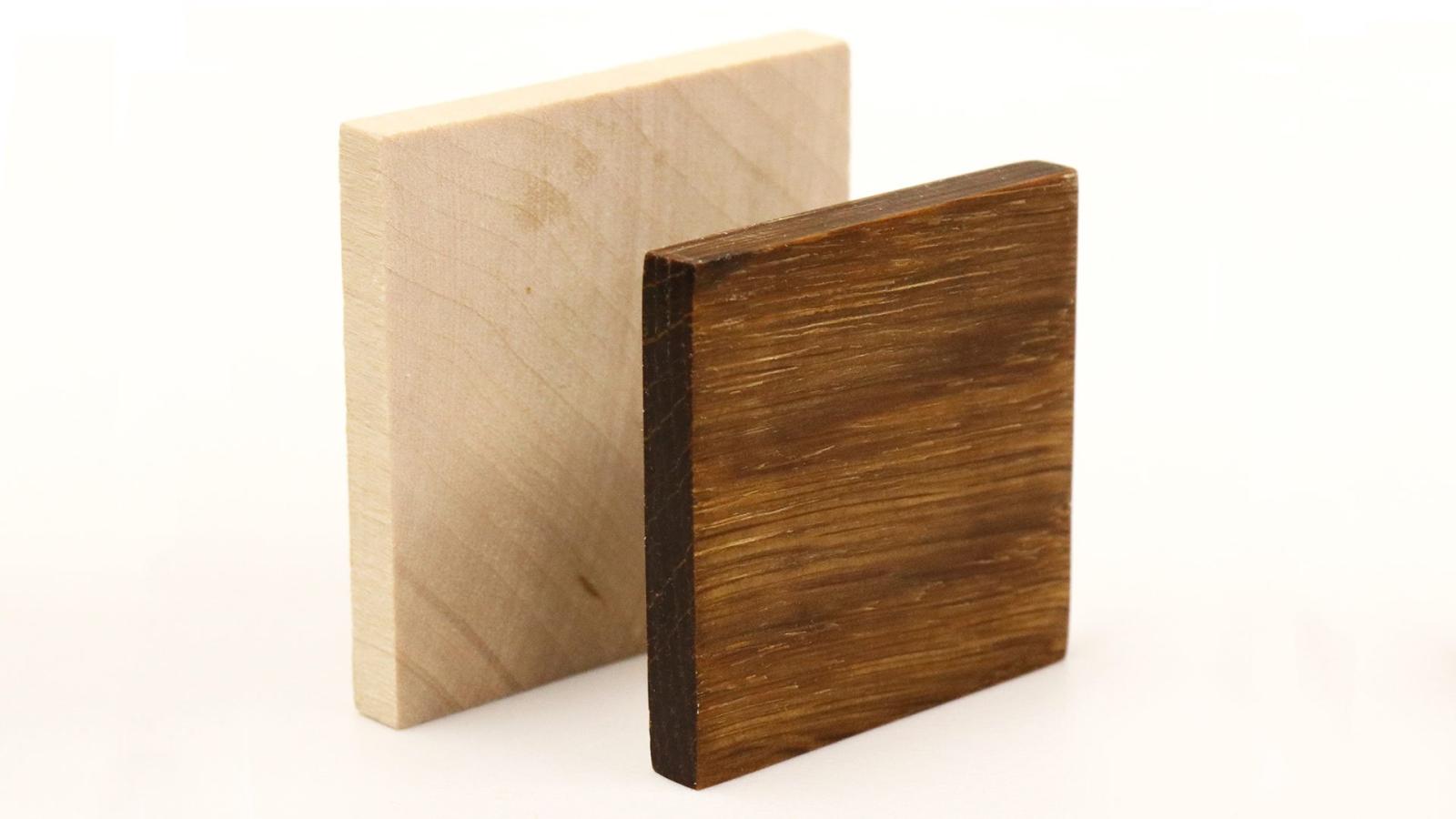 Two types of wood: light and dark