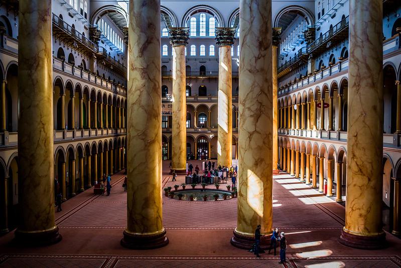 National Building museum with sunset lighting