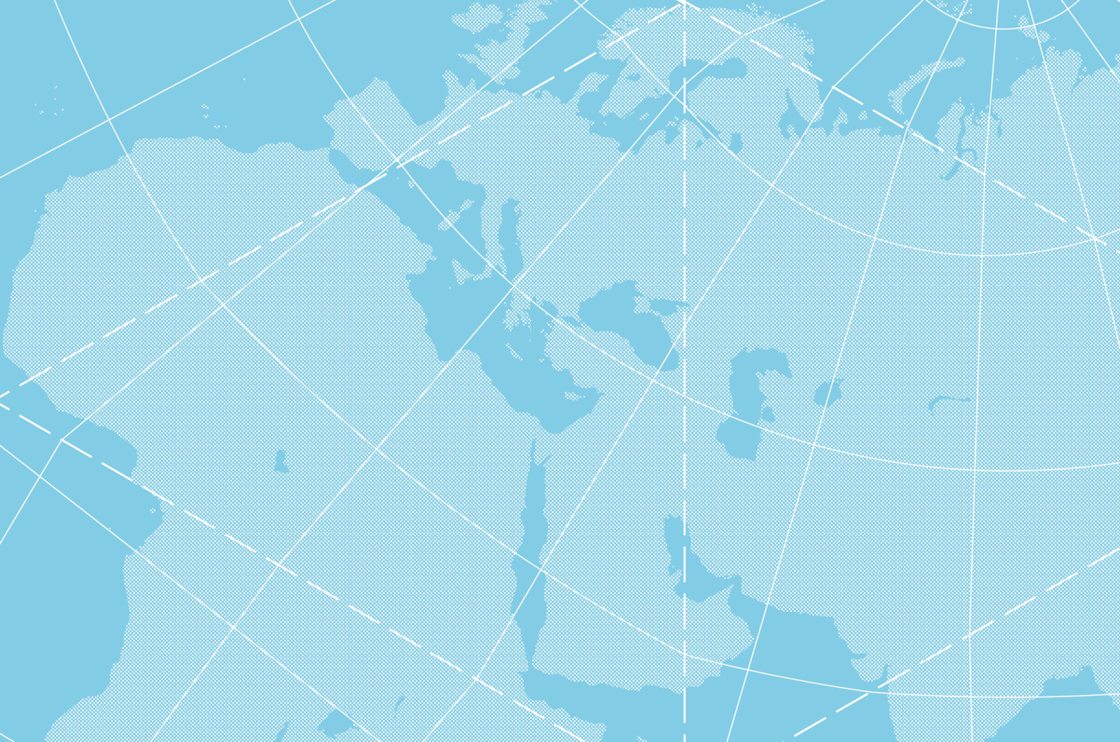 Map of the world graphic with blue background