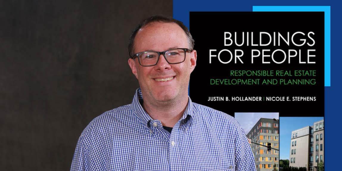 Justin Hollander and his book cover "Buildings for People"