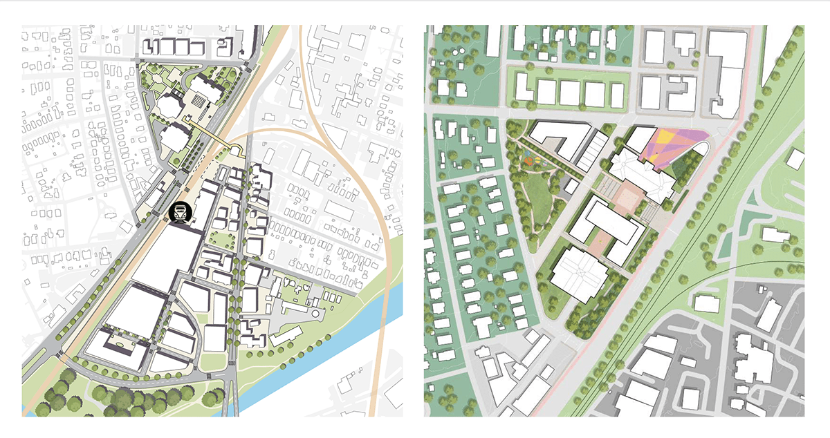 Two urban design map diagrams