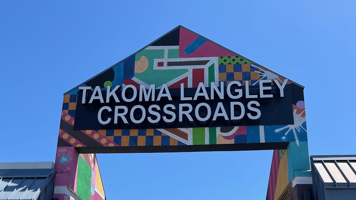 Takoma Langley Crossroads colorful sign