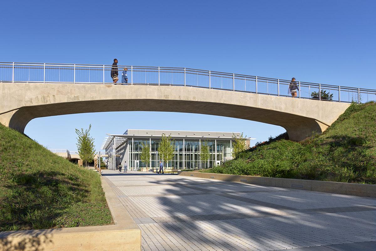 Exterior walkway at the Reservoir District Recreation Center. 