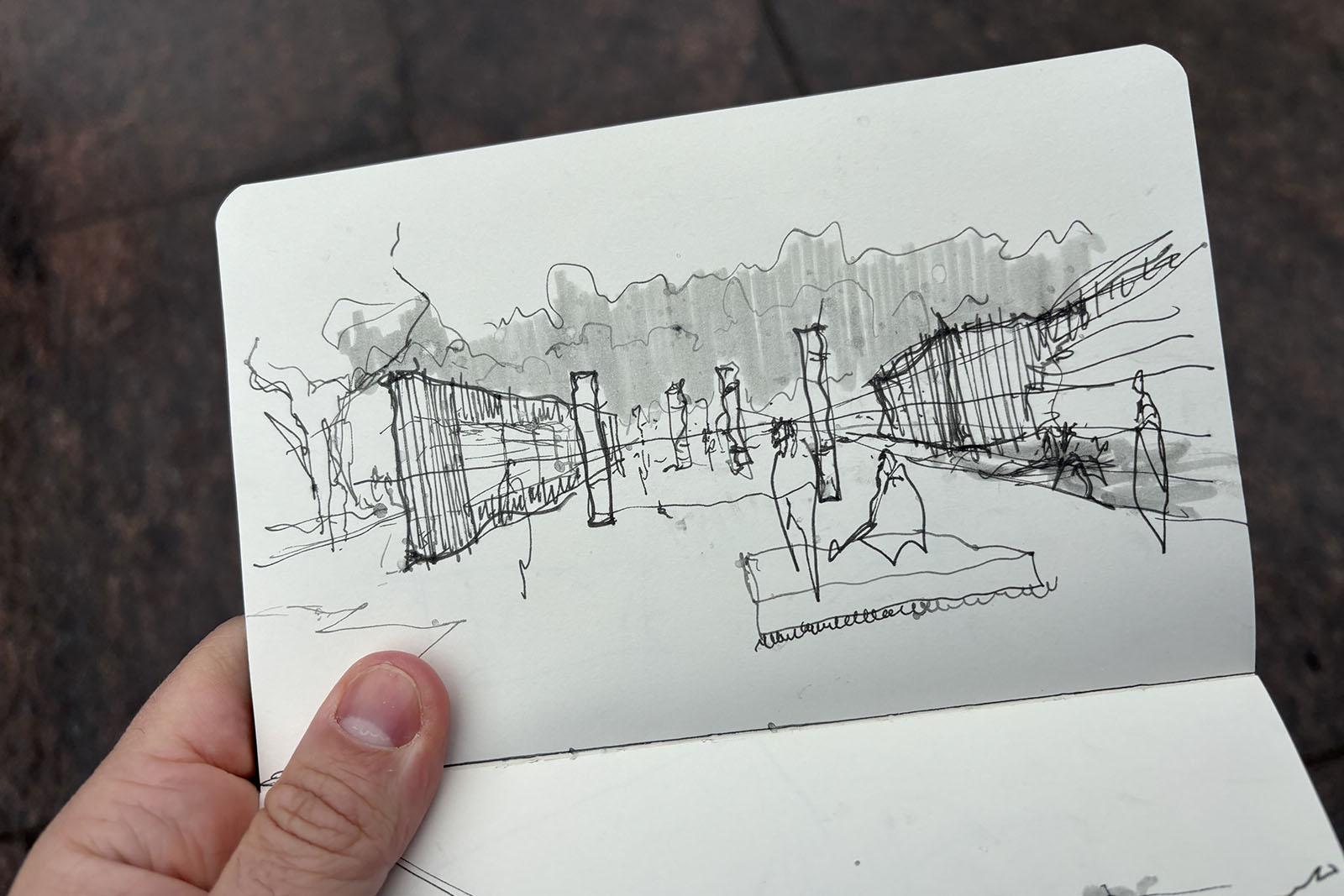 Sketch in a notebook