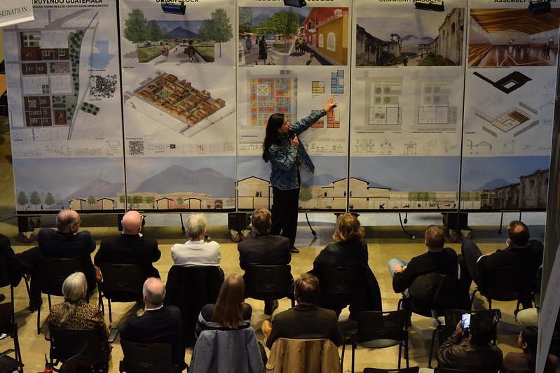 Architecture student presenting her thesis