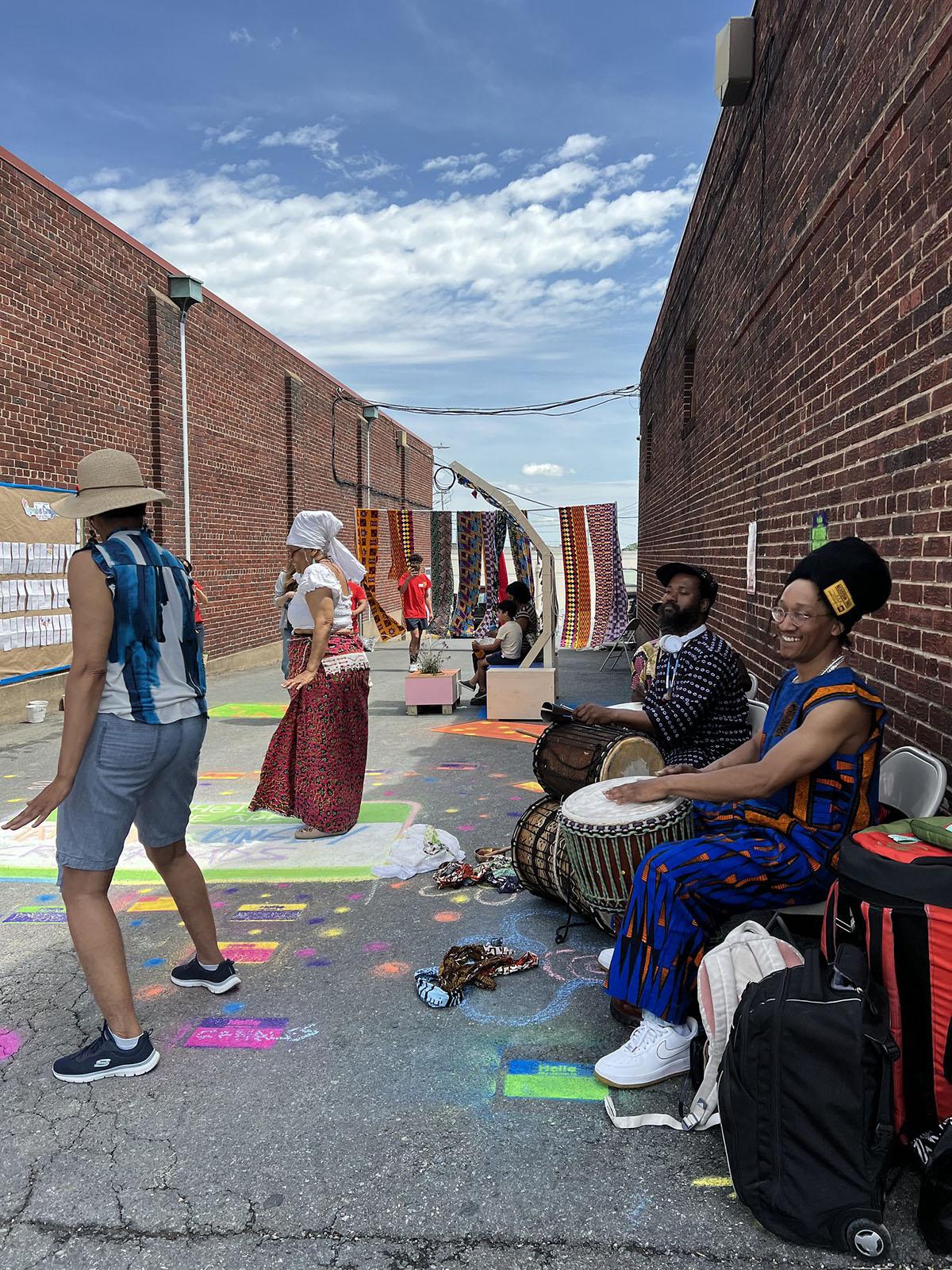People playing music and dancing