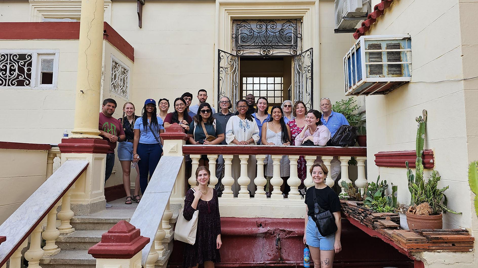 Group shot of students in the Cuba abroad program