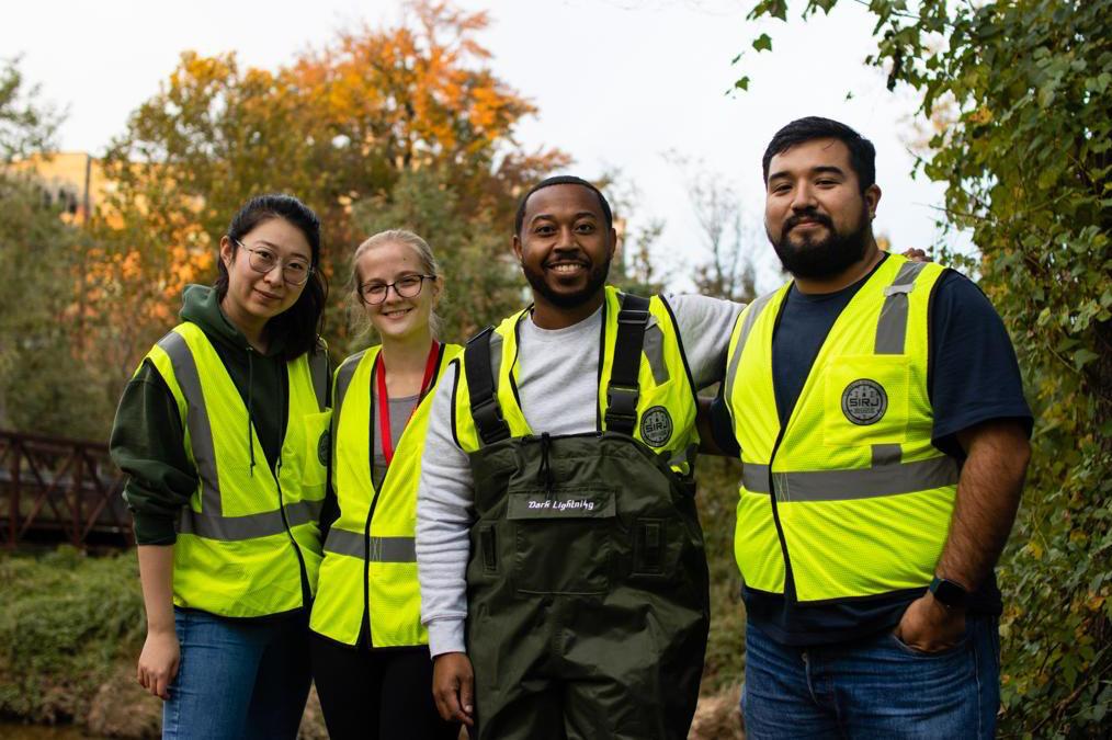 Group shot of people in safety vests