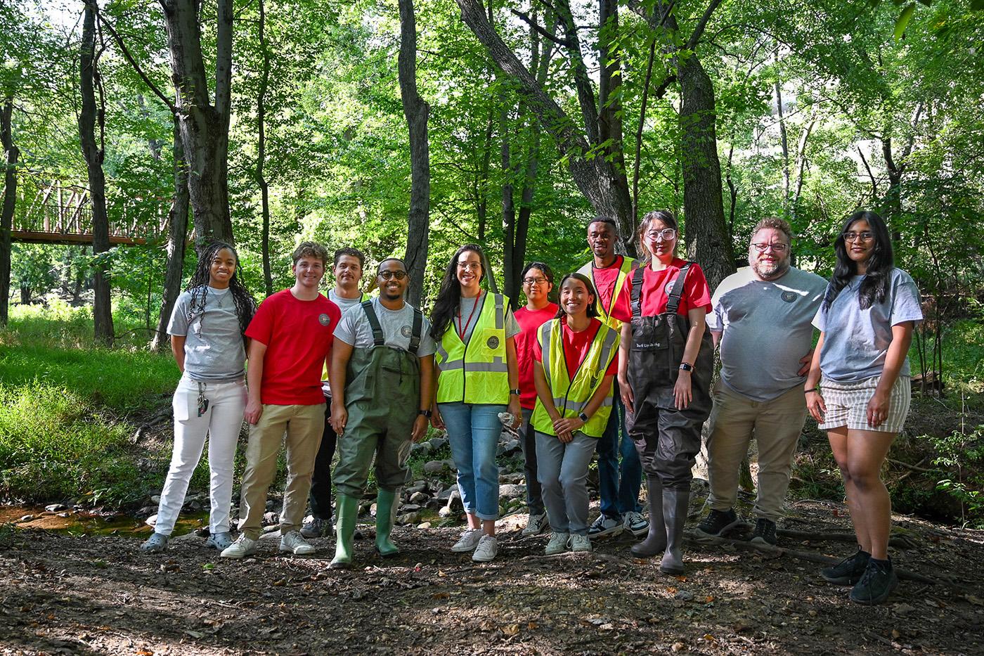 Group shot of SIRJ lab team members on a field trip