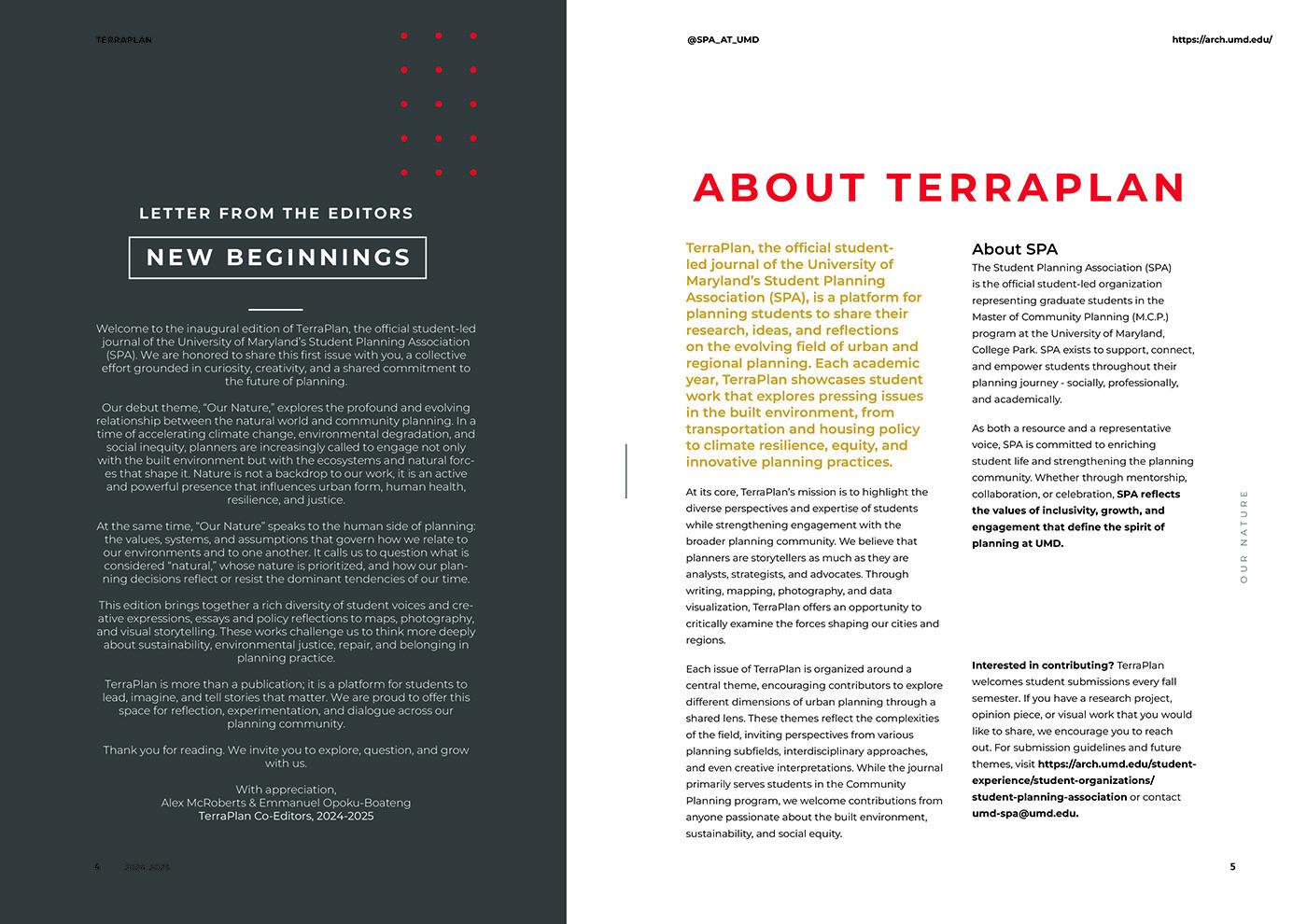 First Spread About Terraplan